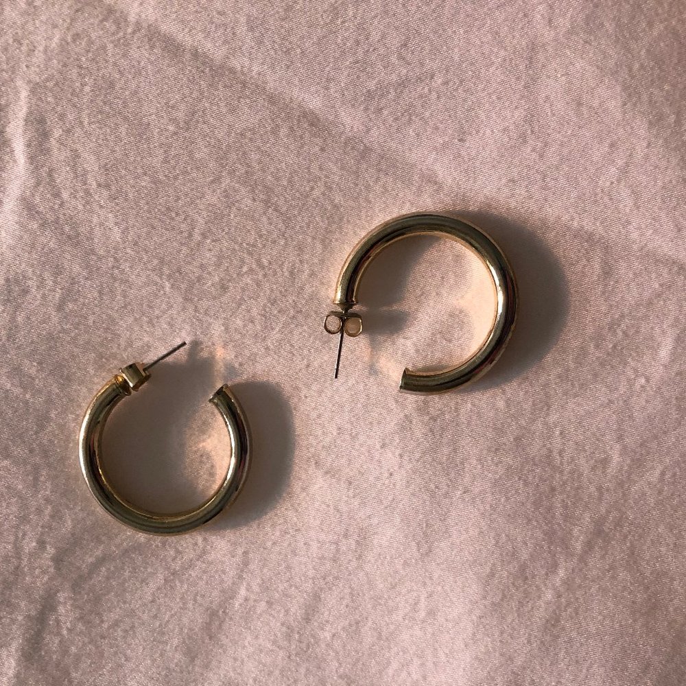 Anthropologie Thick Hoop Earrings